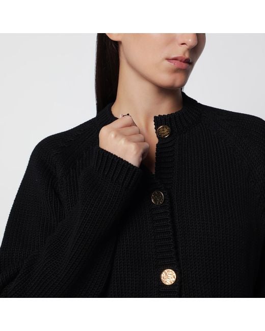 Totême  Black Organic Cotton Cardigan