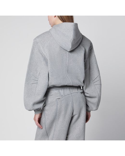 The Attico Gray Boxy Zip-Up Hoodie