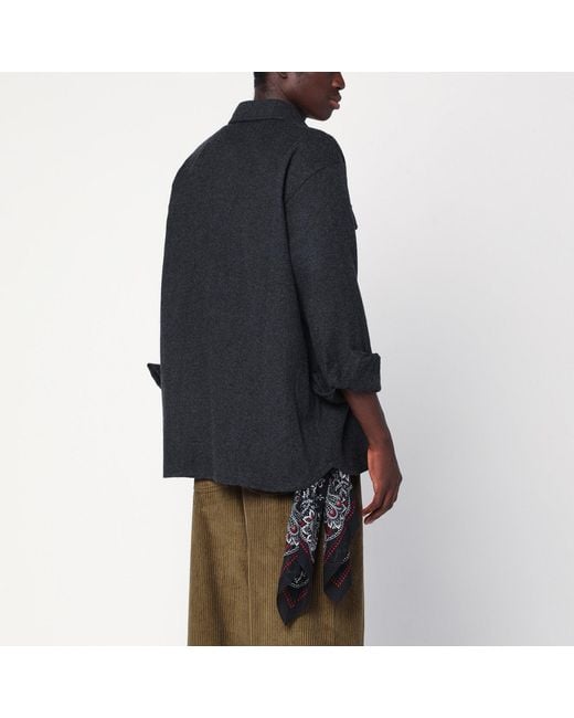 Destin Blue Dark Wool Shirt for men
