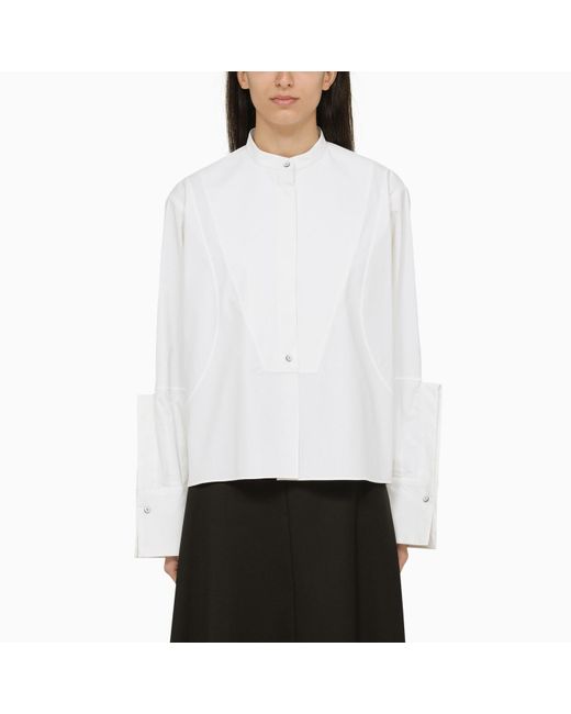Jil Sander White Cotton Shirt With Details