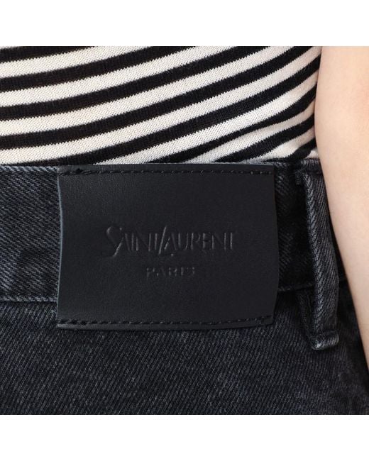Saint Laurent Blue Schwarze Carrot-Fit-Jeans Mit Wascheffekt