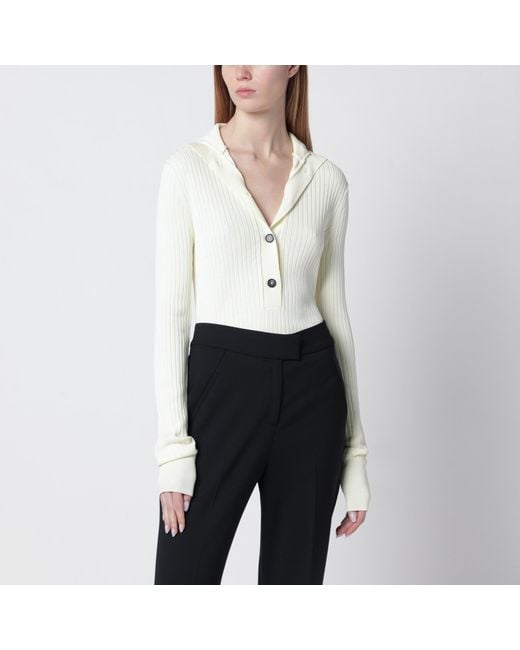 Entire studios White High-Neck Henley Top