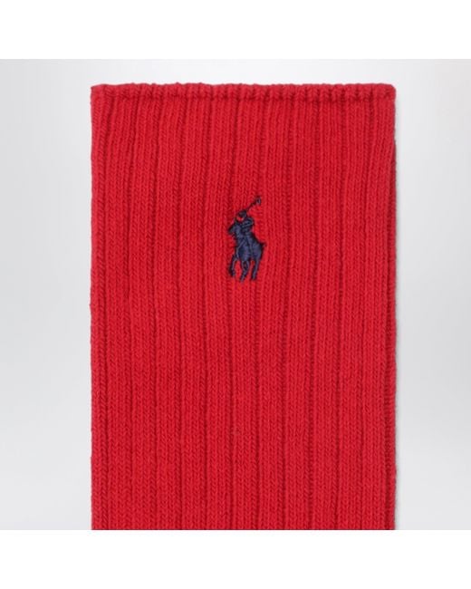 Polo Ralph Lauren Red Cotton-Blend Logo Socks for men