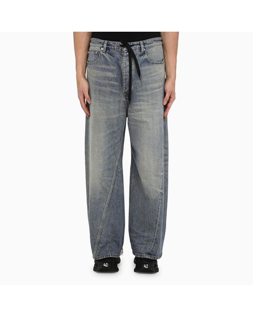 Jeans baggy oversize chiaro in denim slavato di Balenciaga in Gray da Uomo