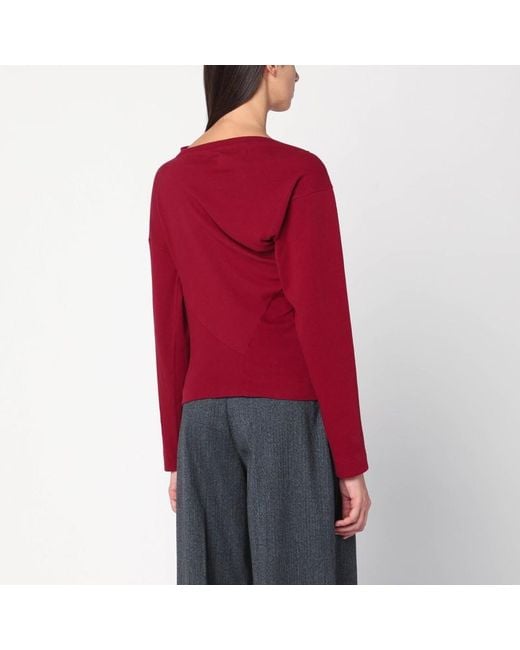 Maglia asimmetrica rosso mattone con logo orb di Vivienne Westwood in Red