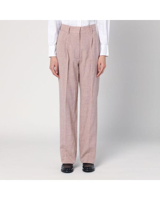 Pantalone color sabbia in misto lino di Blazé Milano in Pink