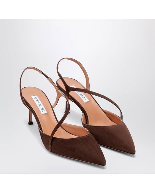 Aquazzura Brown Espresso Dynasty Suede Pumps