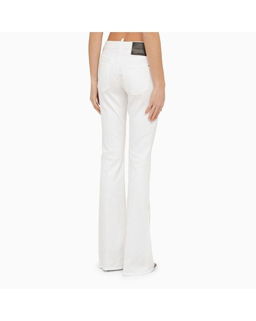 DSquared² White Cotton Trousers