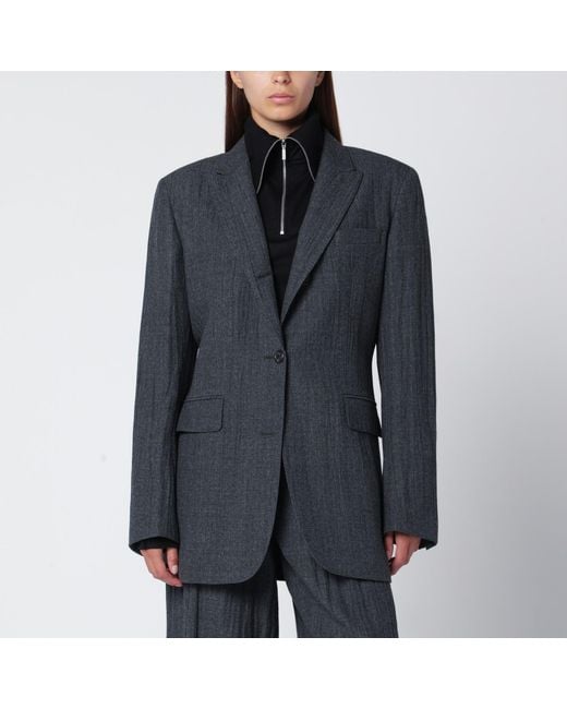 Our Legacy Black Wool-Blend Single-Breasted Jacket