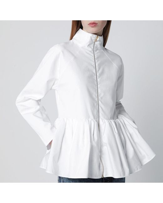 Alaïa White Cotton Poplin Peplum Jacket