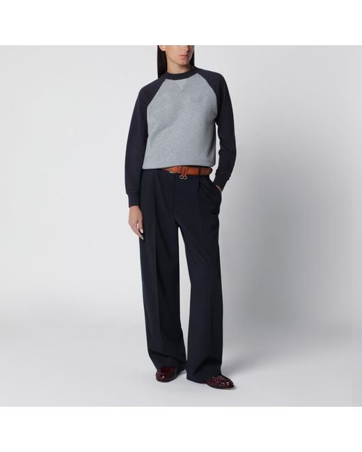 Miu Miu Blue Color-Block Crewneck Sweatshirt