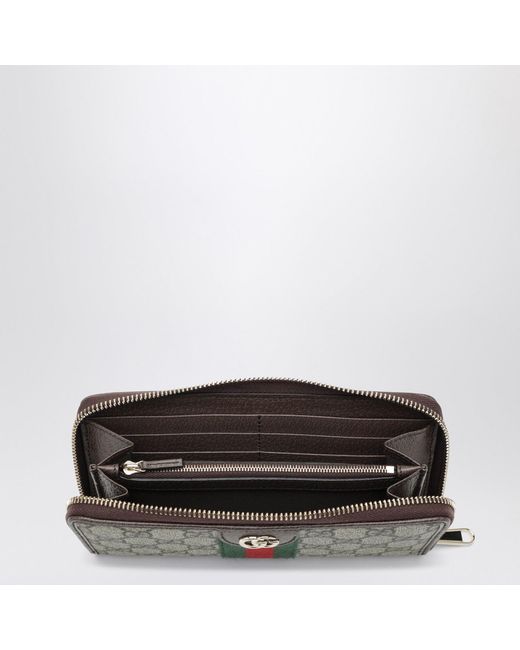 Gucci Gray Ophidia Zip-Around Wallet
