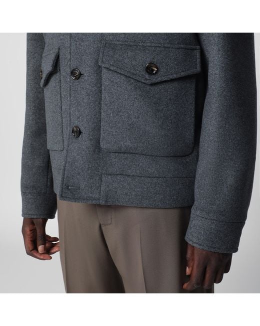Valentino Gray Wool And Cashmere-Blend Overshirt Jacket for men