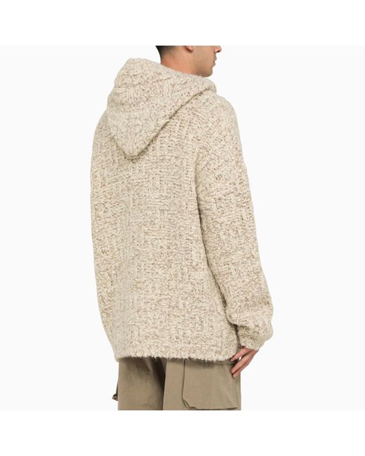 Beige knit hoodie new arrivals