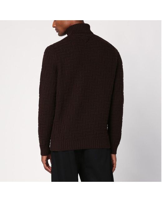 Prada Black Cashmere Blend Turtleneck Sweater for men