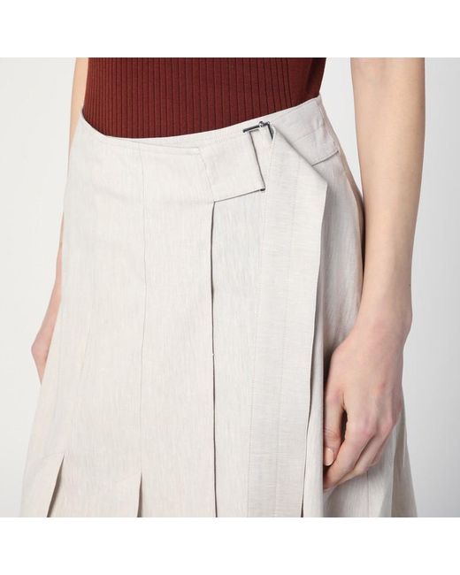 Jupe Traxs Gris Chiné En Mélange De Lin Department 5 en coloris White