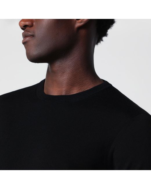 Drumohr Black Wool Crew-Neck Sweater for men