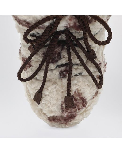 Moon Boot Multicolor Icon Low Curly Boot With Cow Print