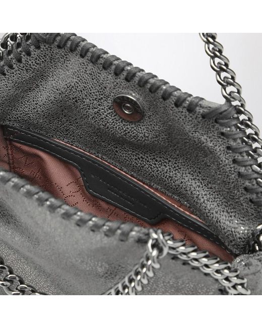 Borsa tote micro falabella grigia metallizzata di Stella McCartney in Gray