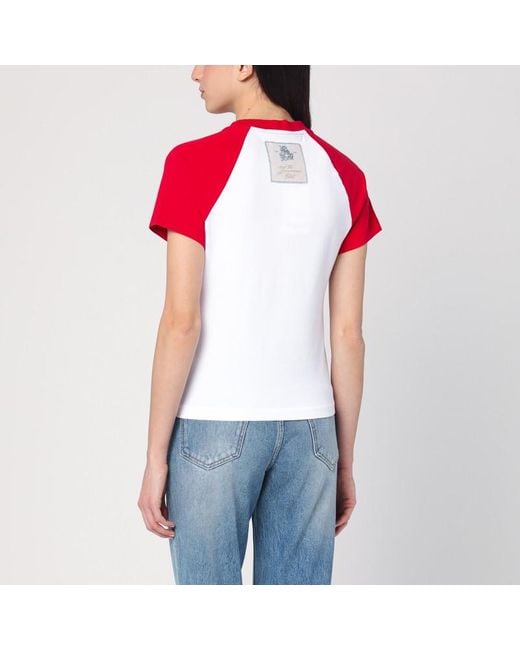 Jacquemus Red Weiß/Rotes Baseball-T-Shirt