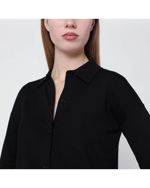 Max Mara Black Wool-Blend Cardigan