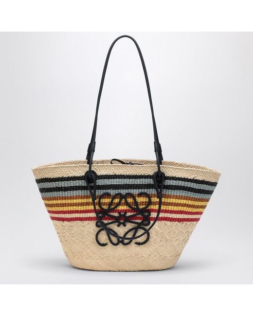 Loewe Black Große Korbtasche Anagram Aus Iraca-Palme Und Leder
