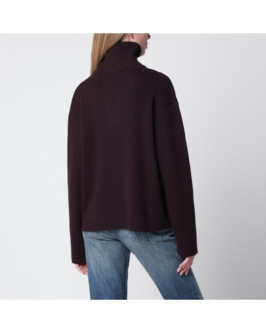 Courreges Black Dark Ribbed Zip Sweater