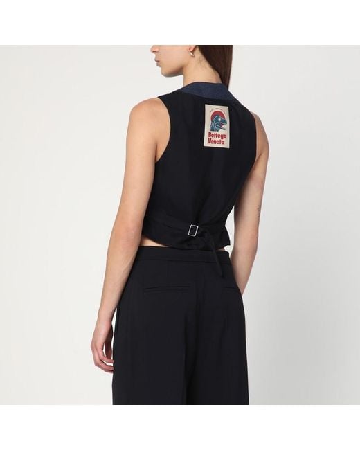 Gilet Foncé En Laine Bottega Veneta en coloris Blue
