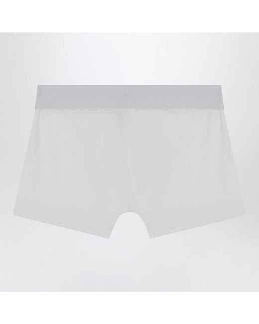 Boxer in cotone stretch con logo di Dolce & Gabbana in White da Uomo