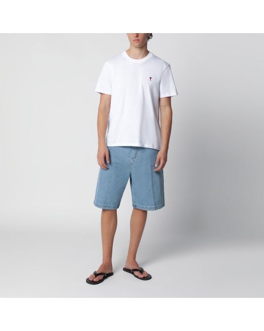 AMI White Ami De Coeur T-Shirt for men
