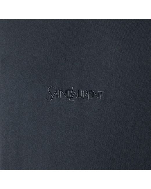 Saint Laurent Black Washed Cotton T-Shirt for men