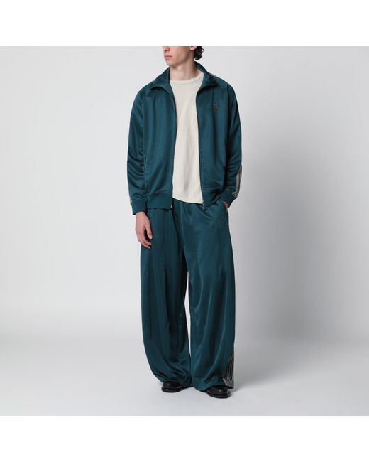Needles Blue Jacquard Polyester Track Jacket With Zip for men