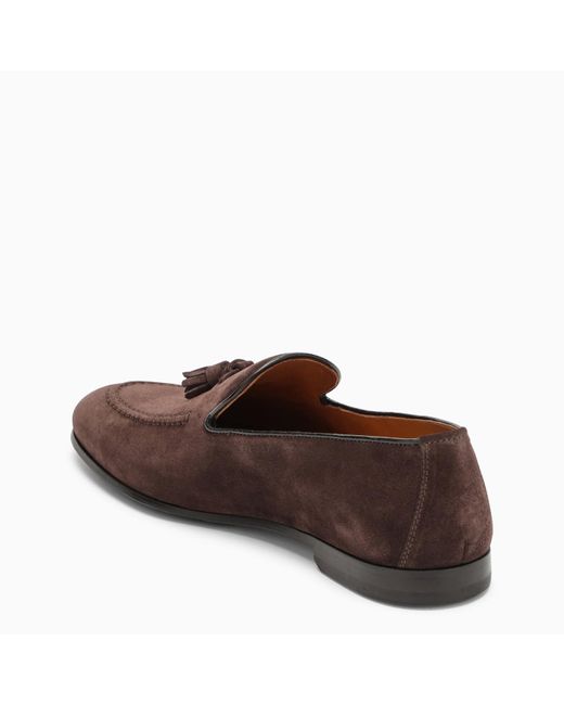 Doucal's Brown Suede Moccasin With Tassels for men