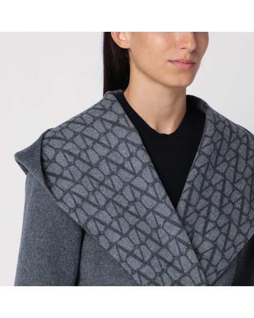 Valentino Gray Toile Iconographe Double Coat