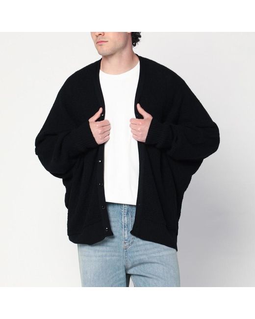 Needles Black Wool Cardigan for men