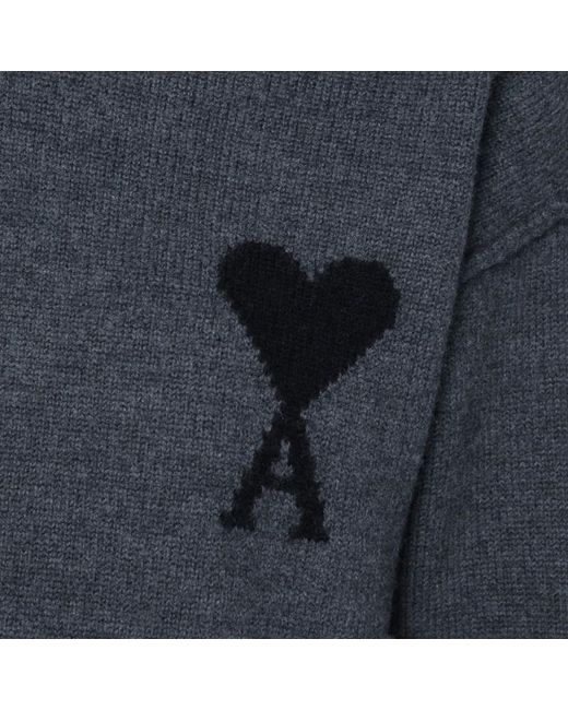 AMI Blue Rollkragenpullover Ami De Coeur Grau