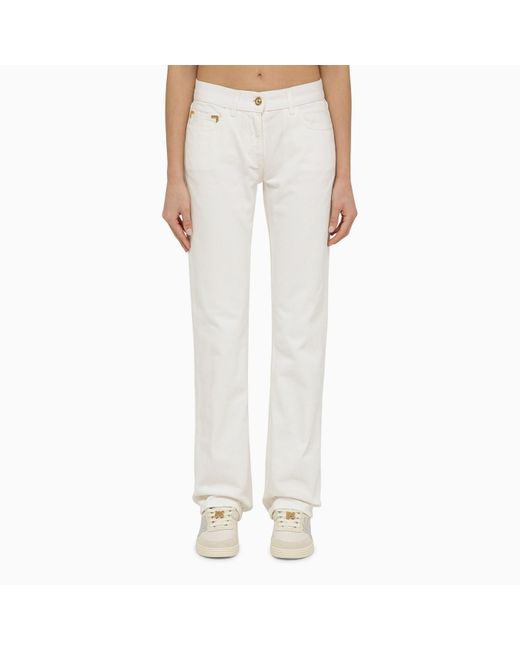 Palm Angels White Cotton Trousers