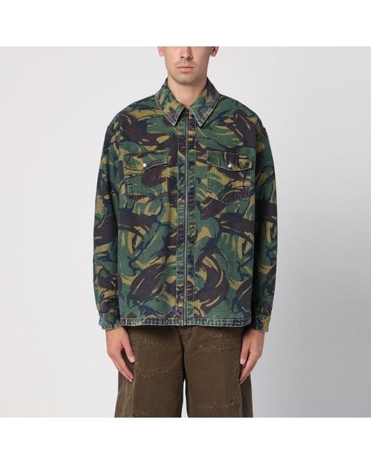 Martine Rose Blue Reversible Denim Zip Jacket for men