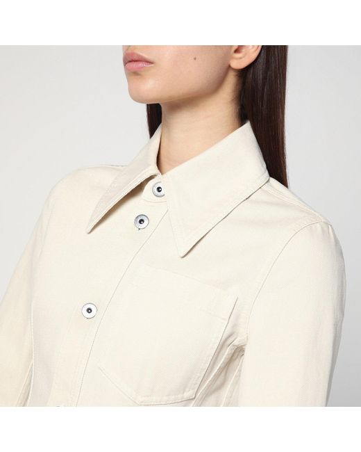 Bottega Veneta Natural Pale Meringue Shirt In Denim