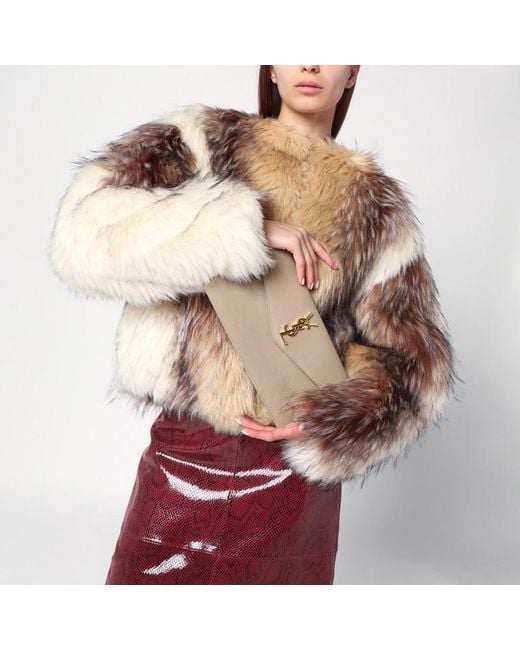 Pochette uptown cassandre beige di Saint Laurent in Natural
