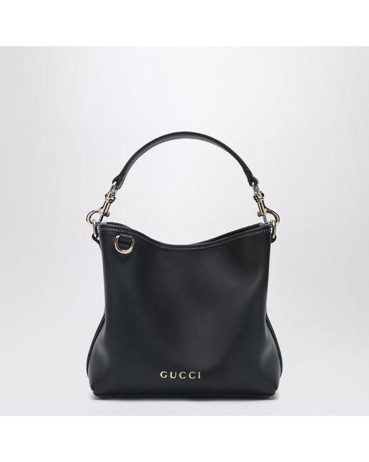 Mini borsa a secchiello gg emblem nera di Gucci in Black