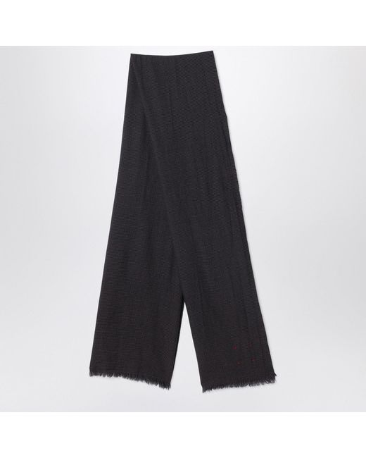 Destin Black Check Wool Scarf for men