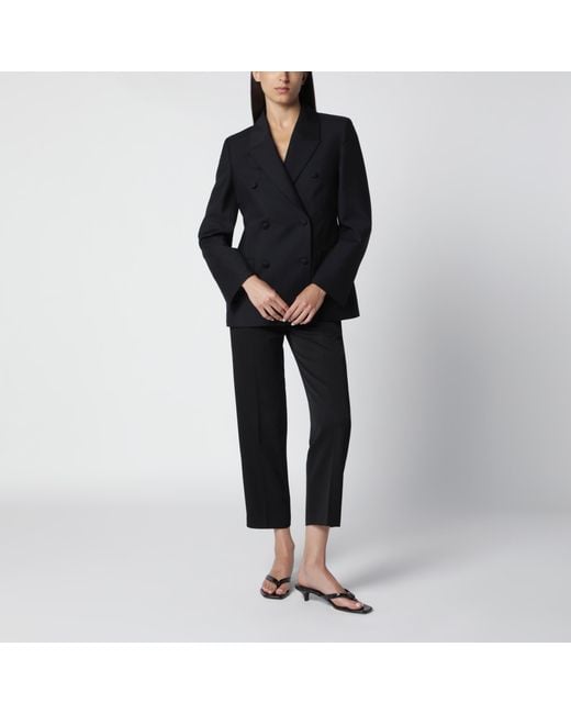 Rohe Black Double-Breasted Wool-Blend Jacket