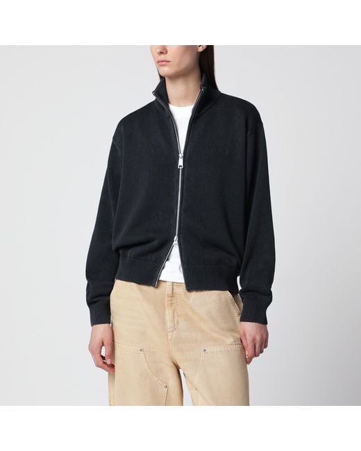 Carhartt Black Cotton Knit Zip Cardigan Sweatshirt
