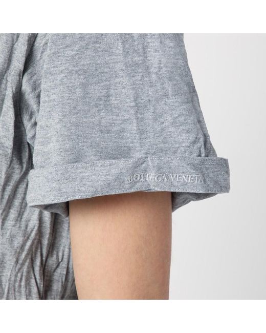Bottega Veneta Gray Crushed Cotton Printed Jersey T-thirt