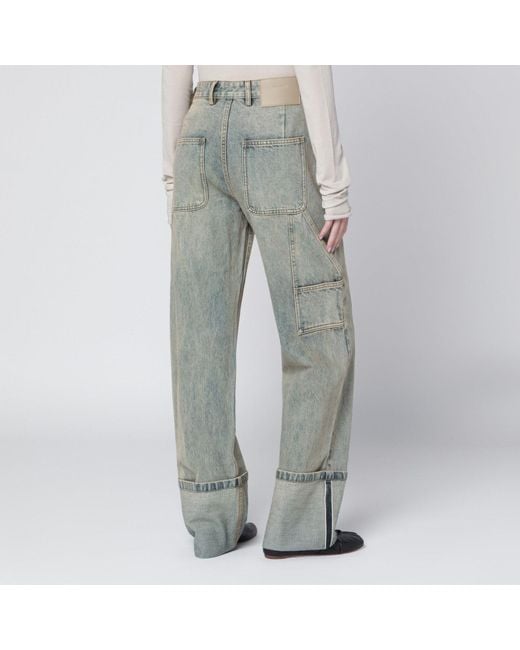Entire studios Gray Wide Leg Jeans With Washed Effect