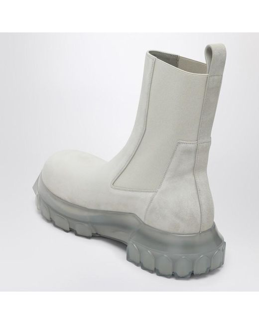 Rick Owens Gray Bozo Tractor Boot for men