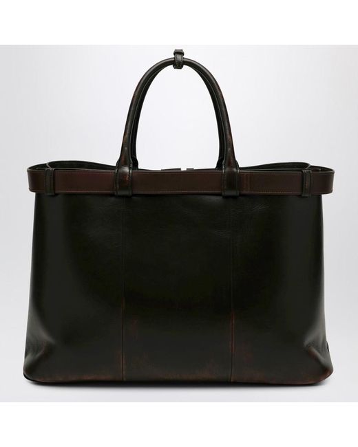 Prada Buckle-Tasche Dunkelbraun Mit Gürtel in Black für Herren