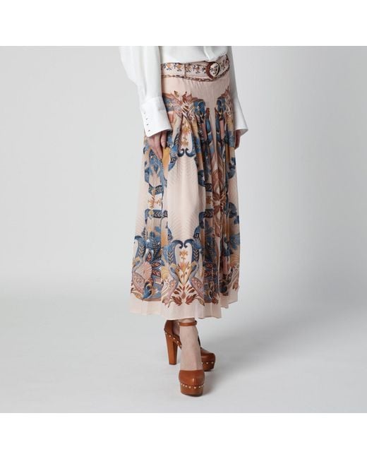 Farm Rio Multicolor Sea Garden Pleated Skirt