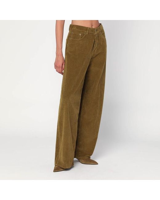 Haikure Green Weite Moosgrüne Cordhose